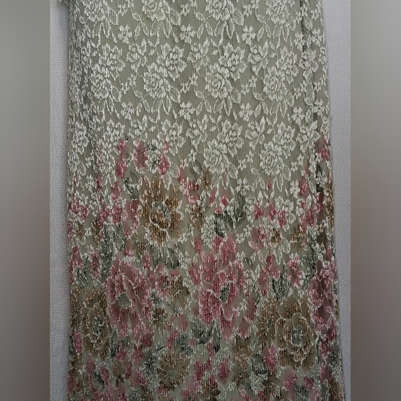 Vintage Easter Full Lace Detailed Elegant Floral Wedding Scalloped  Dress Small - Picture 7 of 12